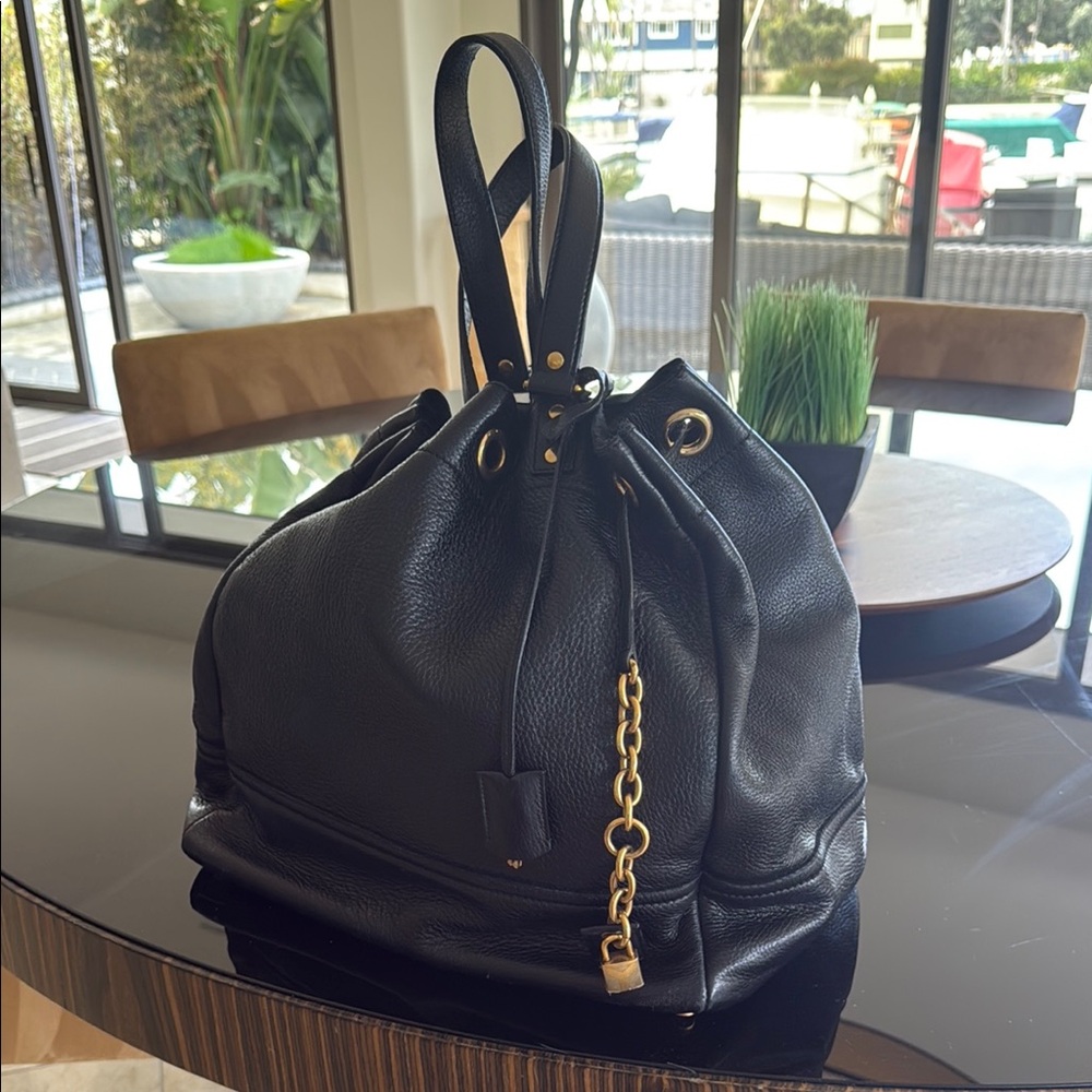Black Leather Tote Bag